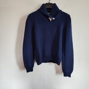 Ladies SZ S Lauren Ralph Lauren Navy Cotton Sweater